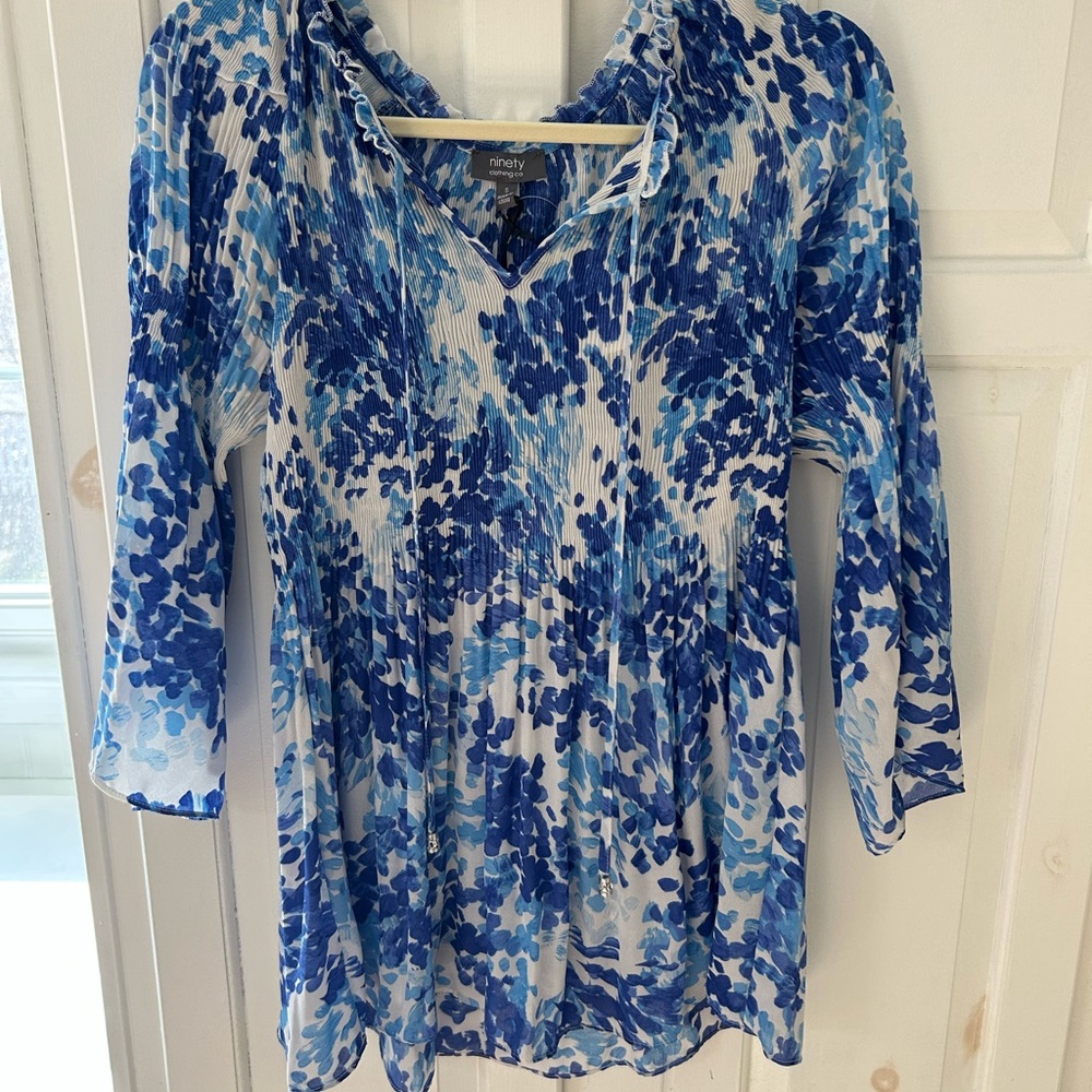 Blue Floral Women's Top